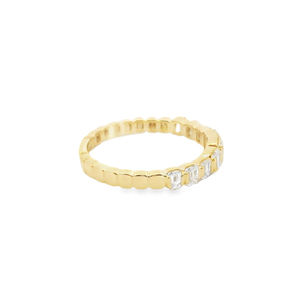 Graduated Emerald Cut Diamond Ring