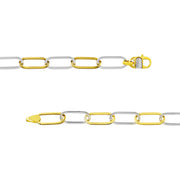 Two Tone Paperclip Chain Bracelet