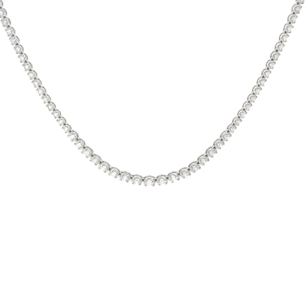 White Gold Graduating Diamond Tennis Necklace