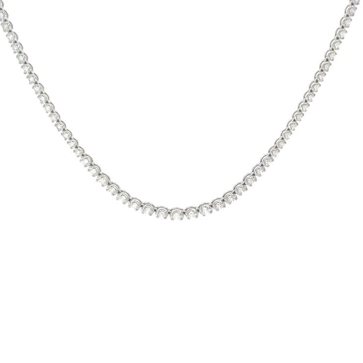 White Gold Graduating Diamond Tennis Necklace