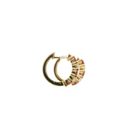 Huggies with Rubies and Diamonds