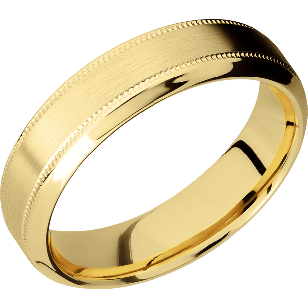 14K Yellow Gold + Satin , Polish Finish