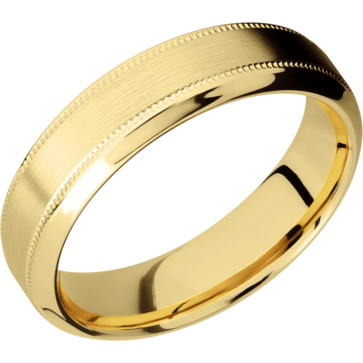 14K Yellow Gold + Satin , Polish Finish