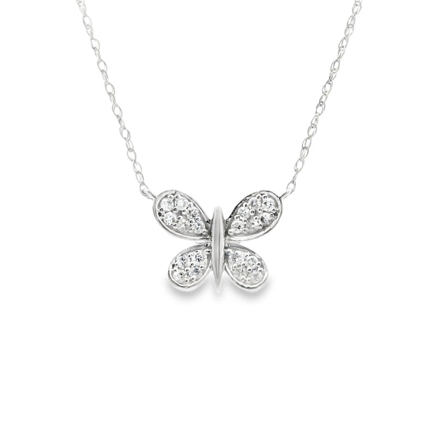 Diamond Pave Butterfly Pendant