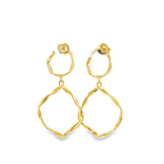 Jorge Revilla Yellow Gold Double Twist Drop Earrings