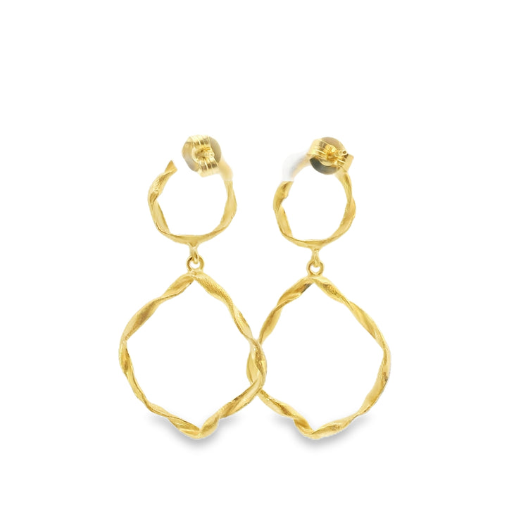 Jorge Revilla Yellow Gold Double Twist Drop Earrings