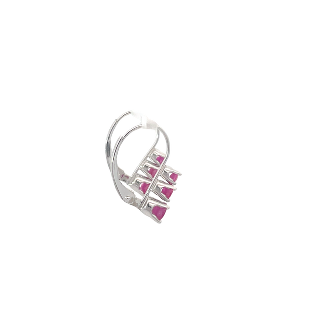 White Gold Ruby Drop Earrings