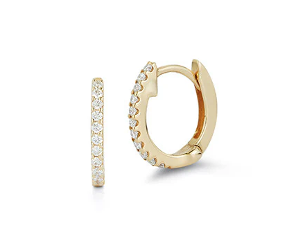 Reversible Diamond Pave Huggies