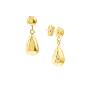 Yellow Gold Drop Stud Earring