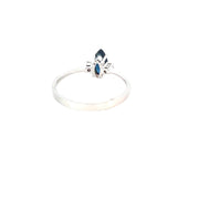 White Gold Petite Diamond Sapphire Ring