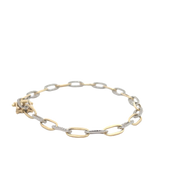 Two Tone Diamond Paperclip Bracelet