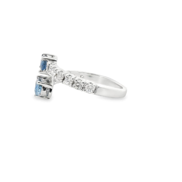 Sapphire and Diamond Bypass Ring