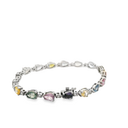 Multi-Color Sapphire and Diamond Bracelet