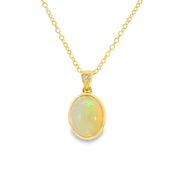 Bezel Set Opal Pendant