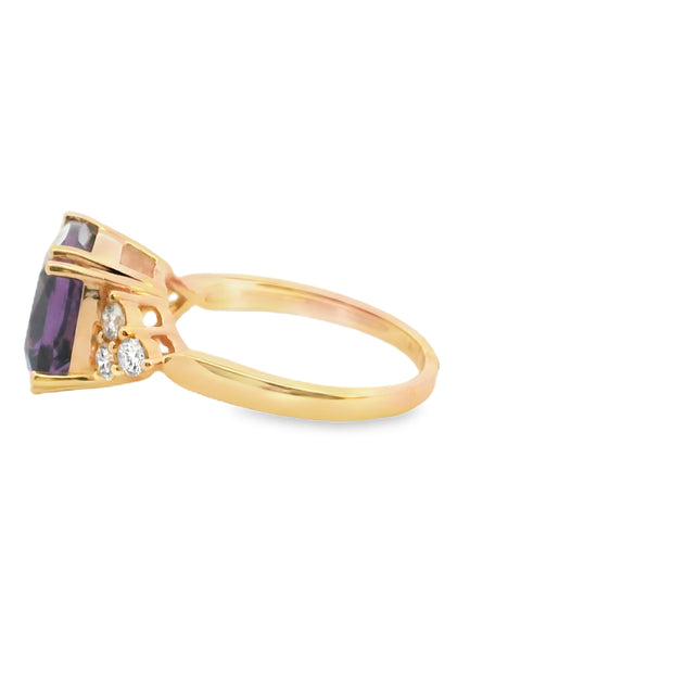 Amethyst and Diamond Ring