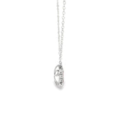 Ruby and Diamond Flower Halo Pendant