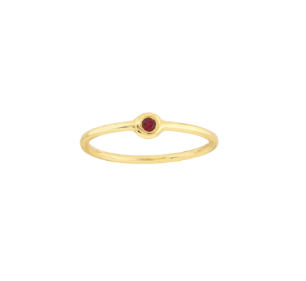 Yellow Gold Bezel Set Ruby Ring