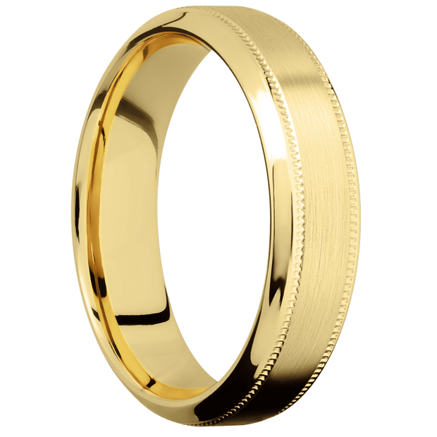 14K Yellow Gold + Satin , Polish Finish