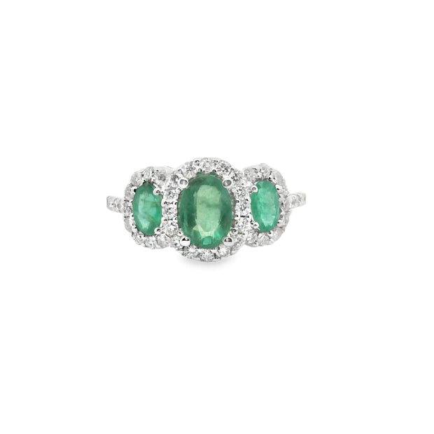 Emerald Three Stone Ring