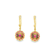 Drop Earrings with Rubies and Diamonds