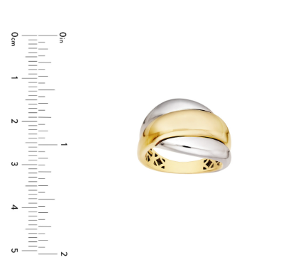 Two Tone Polished Rolling Twist Ring