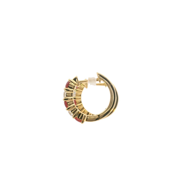 Huggies with Rubies and Diamonds