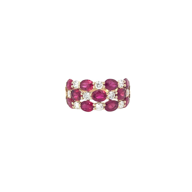 Yellow Gold Diamond Ruby Ring