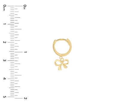 Yellow Gold Mini Bow Huggies