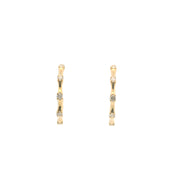Bamboo Hoops with Diamond Accents