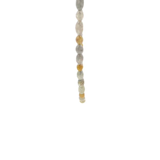 Multicolor Round Faceted Diamond Beads Necklace