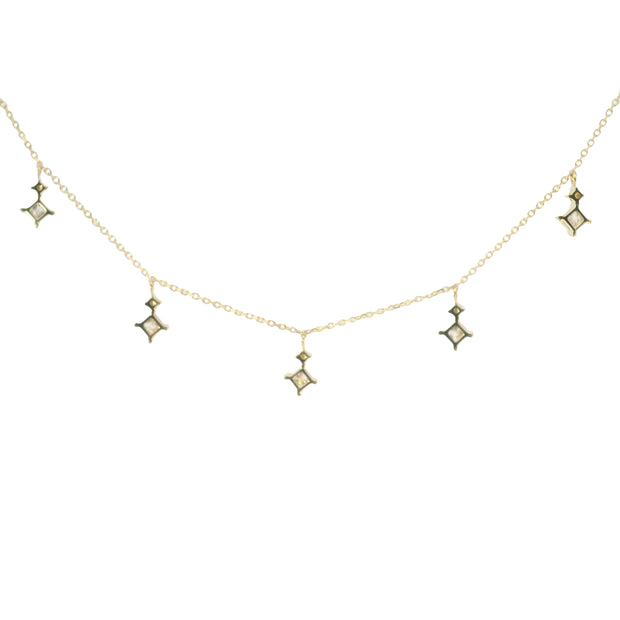 Princess Diamond Station Necklace
