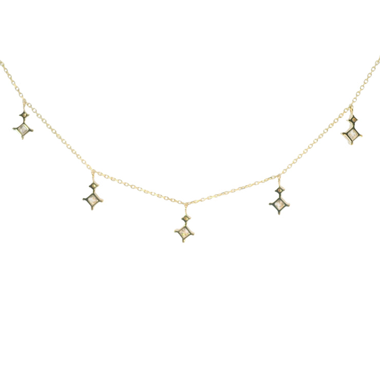 Princess Diamond Station Necklace