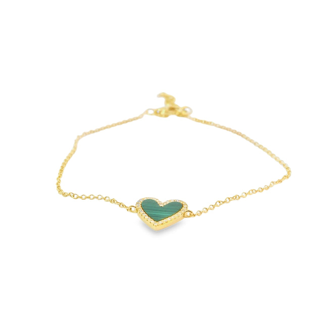 Malachite Heart Bracelet