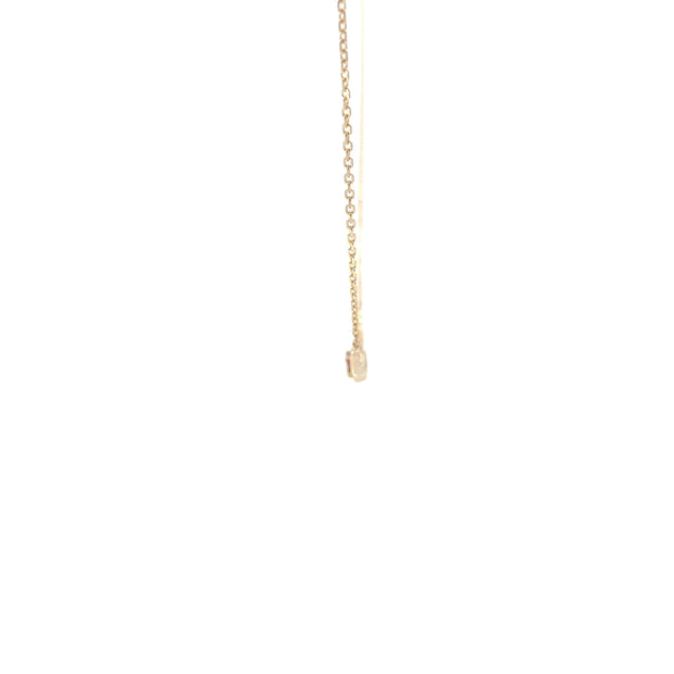 Yellow Gold Diamond Ruby Chain Bar Necklace