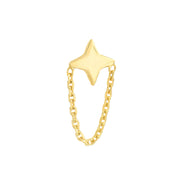 Star Earrings with Chain Drape