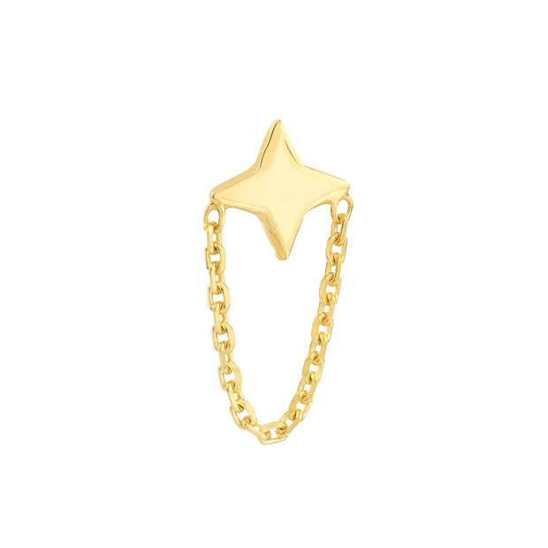 Star Earrings with Chain Drape