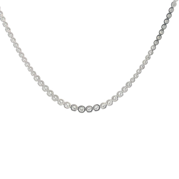 White Gold Graduating Diamond Tennis Necklace
