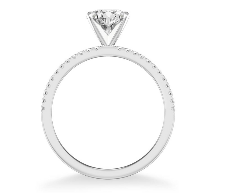 Dainty White Gold Pave Semi Mount