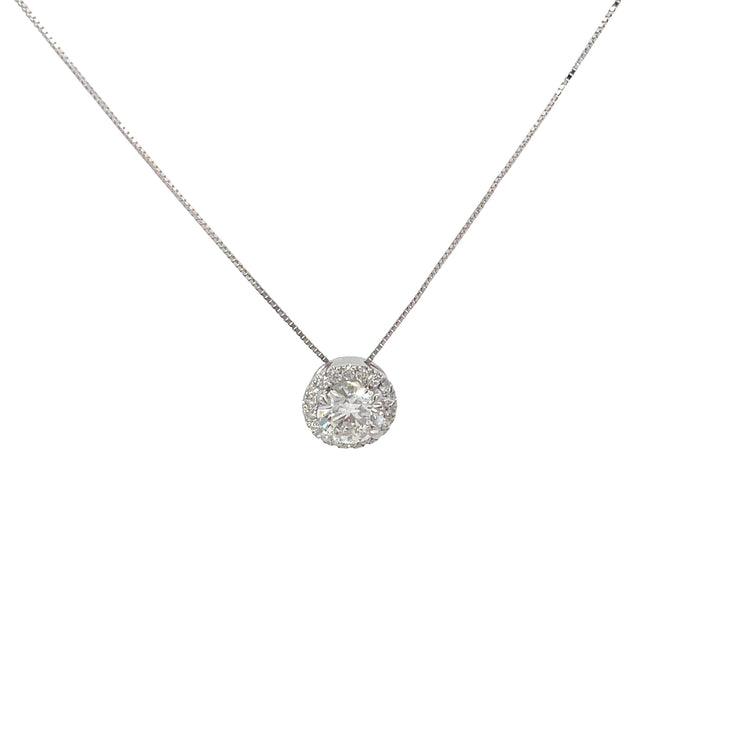 Lab Grown Diamond Halo Necklace