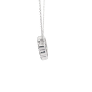 White Gold Diamond Circle Pendant Necklace