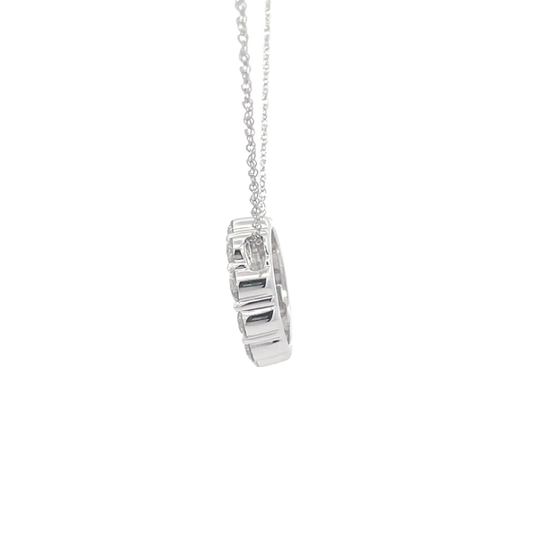 White Gold Diamond Circle Pendant Necklace