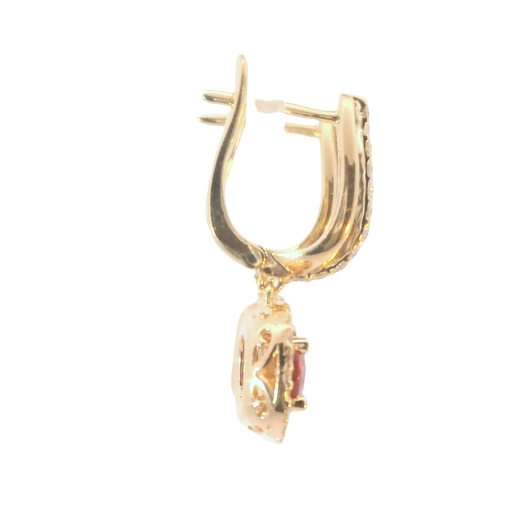 Ruby and Diamond Drop Earring