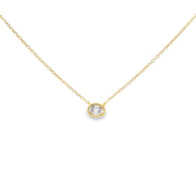 Bezel Set Oval Diamond Pendant