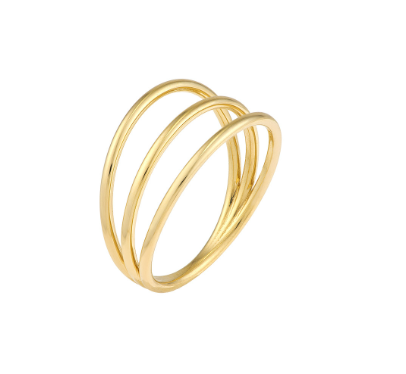 Yellow Gold Triple Domed Ring