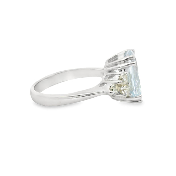Aquamarine and Diamond Ring