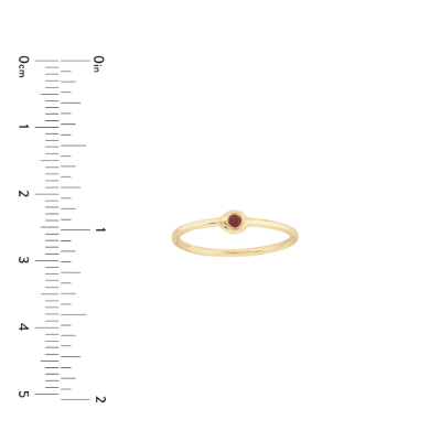 Yellow Gold Bezel Set Ruby Ring