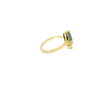 Moss Agate Ring with Diamond Accent