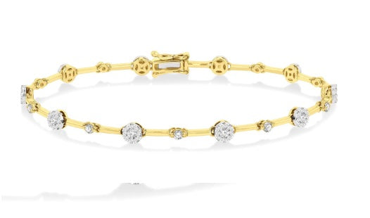 Diamond Cluster Bar Bracelet