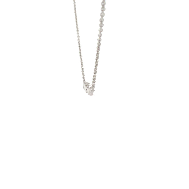 White Modern Electrum Diamond Illusion Necklace