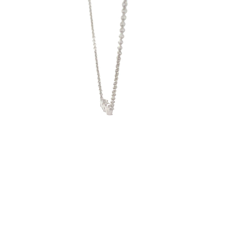 White Modern Electrum Diamond Illusion Necklace